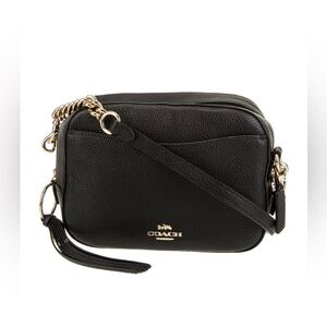 Coach Black Pebbled Leather Crossbody Camera Bag